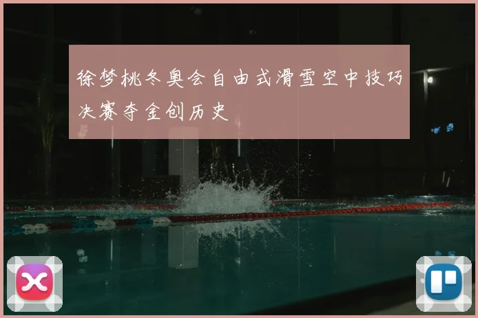 徐梦桃冬奥会自由式滑雪空中技巧决赛夺金创历史